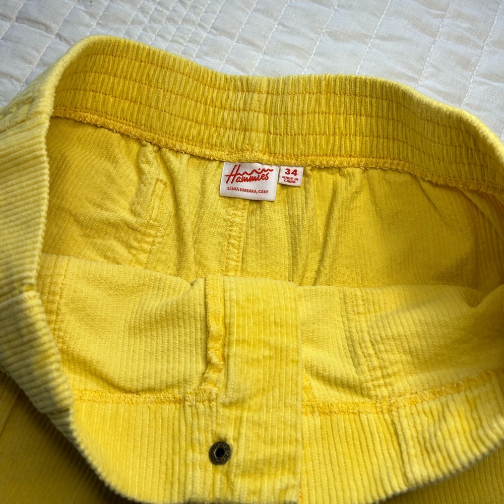Hammies High Waisted Corduroy Shorts Yellow - Picture 3 of 5